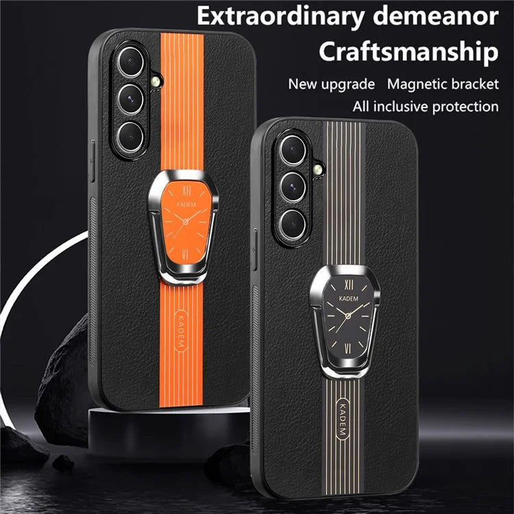 KADEM For Samsung Galaxy S23 FE Case Well-protected PU Leather+TPU+Acrylic Phone Cover