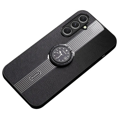 KADEM For Samsung Galaxy S23 FE Case Anti-collision  PU Leather+TPU+Acrylic Phone Protector