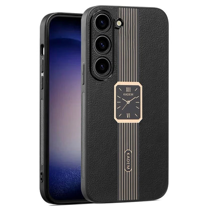 KADEM For Samsung Galaxy S23 Cover Bump Protection Leather+TPU+Acrylic Phone Case