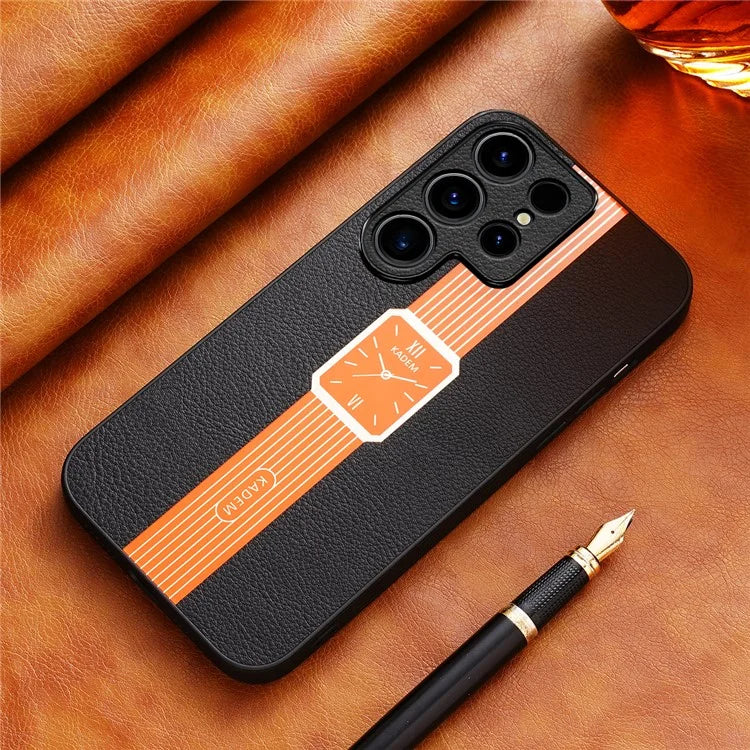 KADEM For Samsung Galaxy S22 Ultra 5G Cover Dust-proof Leather+TPU+Acrylic Phone Case