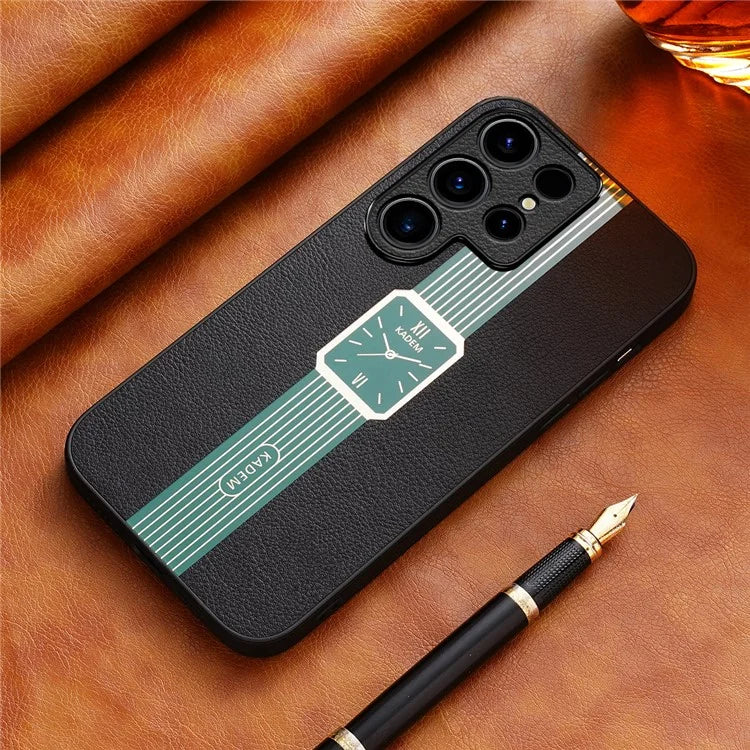 KADEM For Samsung Galaxy S22 Ultra 5G Cover Dust-proof Leather+TPU+Acrylic Phone Case
