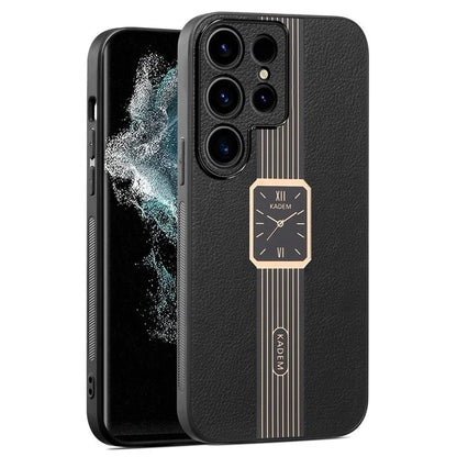 KADEM For Samsung Galaxy S22 Ultra 5G Cover Dust-proof Leather+TPU+Acrylic Phone Case