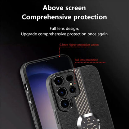 KADEM For Samsung Galaxy S22 Ultra 5G Slim Case Electroplating PU+TPU+Acrylic Kickstand Phone Cover