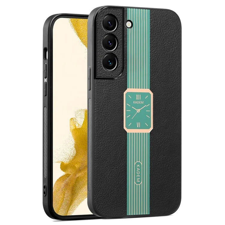 KADEM For Samsung Galaxy S22 5G Cover Leather+TPU+Acrylic Drop Protection Phone Case