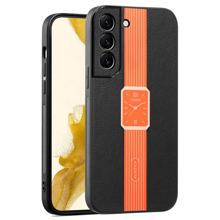 KADEM For Samsung Galaxy S22 5G Cover Leather+TPU+Acrylic Drop Protection Phone Case