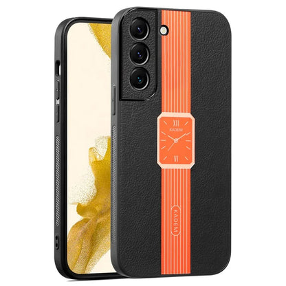 KADEM For Samsung Galaxy S22 5G Cover Leather+TPU+Acrylic Drop Protection Phone Case