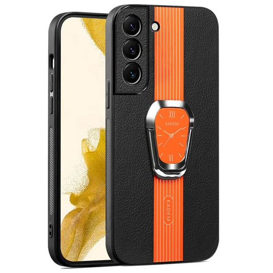 KADEM For Samsung Galaxy S21 5G / S21 4G Case Electroplating Kickstand PU+TPU+Acrylic Phone Cover
