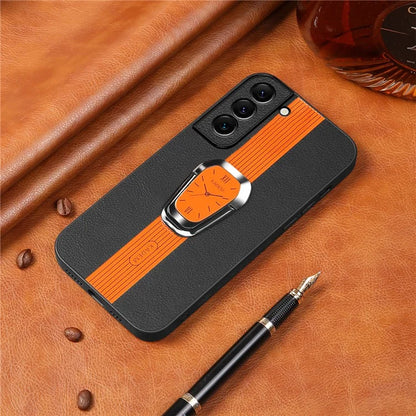 KADEM For Samsung Galaxy S21 5G / S21 4G Case Electroplating Kickstand PU+TPU+Acrylic Phone Cover