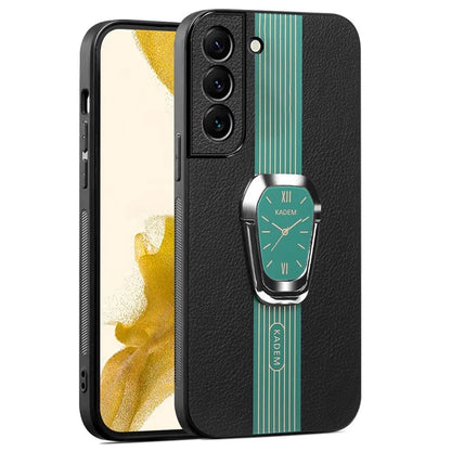 KADEM For Samsung Galaxy S21 5G / S21 4G Case Electroplating Kickstand PU+TPU+Acrylic Phone Cover