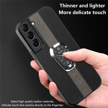 KADEM For Samsung Galaxy S21 5G / S21 4G Case Electroplating Kickstand PU+TPU+Acrylic Phone Cover