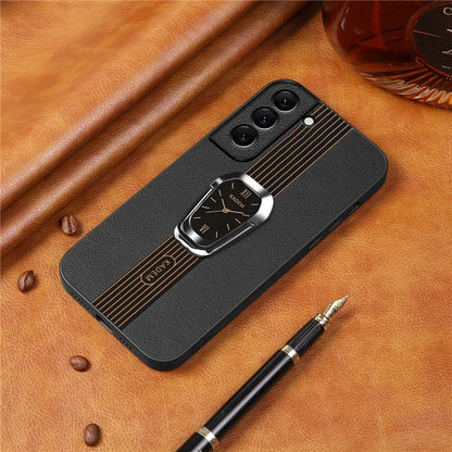 KADEM For Samsung Galaxy S21 5G / S21 4G Case Electroplating Kickstand PU+TPU+Acrylic Phone Cover