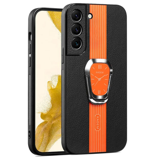 KADEM For Samsung Galaxy S21 FE 5G Kickstand Case Electroplating PU+TPU+Acrylic Shockproof Phone Cover