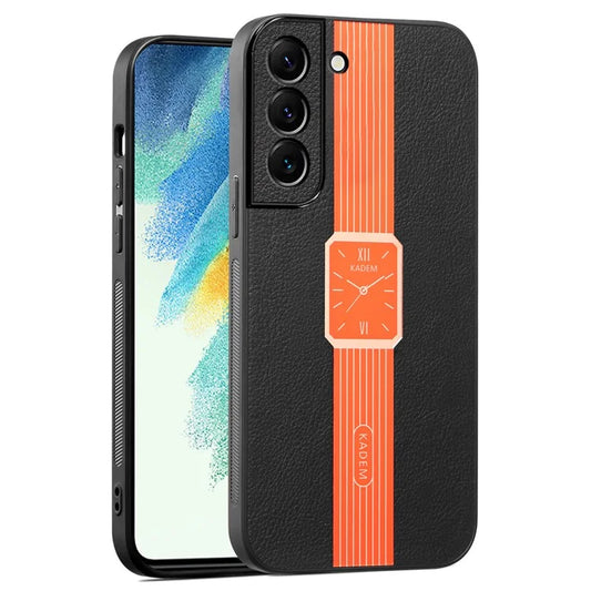 KADEM For Samsung Galaxy S21 FE 5G Cover Leather Coated+TPU+Acrylic Phone Protector