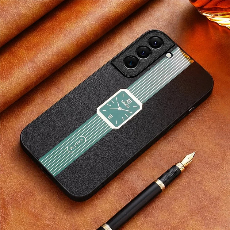 KADEM For Samsung Galaxy S21 4G / 5G Cover Cellphone Leather+TPU+Acrylic Hybrid Shell