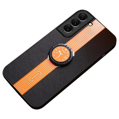 KADEM For Samsung Galaxy S21 FE 5G Case Watch Pattern Ring Kickstand Phone Cover