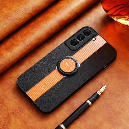 KADEM For Samsung Galaxy S21 FE 5G Case Watch Pattern Ring Kickstand Phone Cover