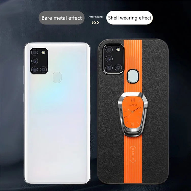 KADEM For Samsung Galaxy A21s Case Folding Kickstand Electroplating Phone Cover