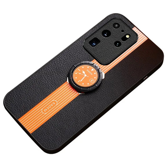 KADEM For Samsung Galaxy S20 Ultra Case PU Leather Coating TPU+Acrylic Cellphone Guard Cover
