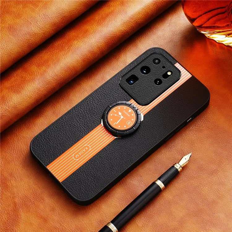 KADEM For Samsung Galaxy S20 Ultra Case PU Leather Coating TPU+Acrylic Cellphone Guard Cover