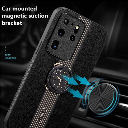 KADEM For Samsung Galaxy S20 Ultra Case PU Leather Coating TPU+Acrylic Cellphone Guard Cover