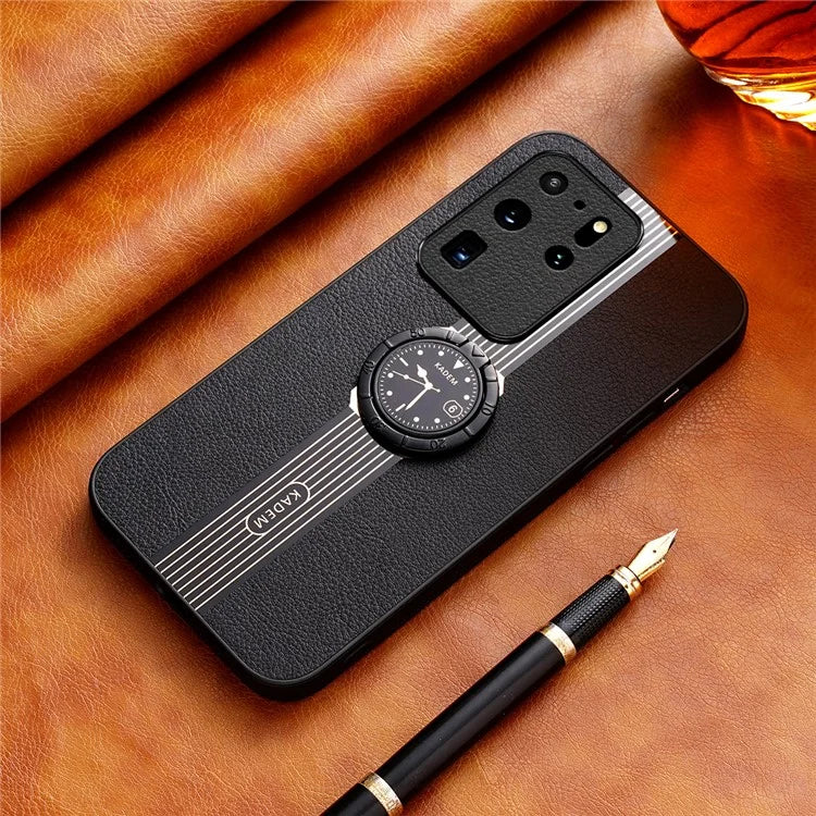 KADEM For Samsung Galaxy S20 Ultra Case PU Leather Coating TPU+Acrylic Cellphone Guard Cover
