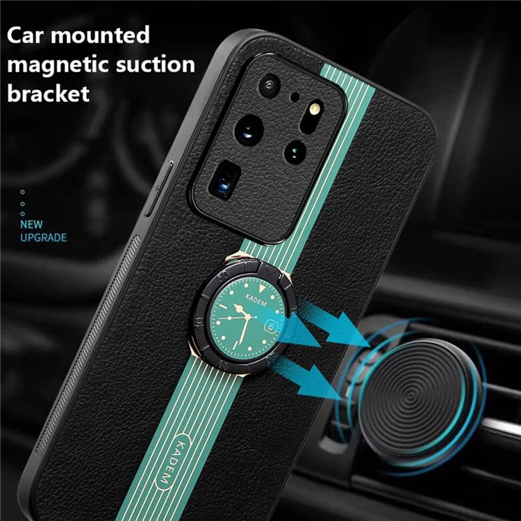 KADEM For Samsung Galaxy S20 Ultra Case PU Leather Coating TPU+Acrylic Cellphone Guard Cover