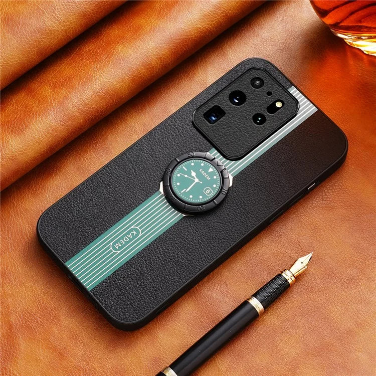 KADEM For Samsung Galaxy S20 Ultra Case PU Leather Coating TPU+Acrylic Cellphone Guard Cover