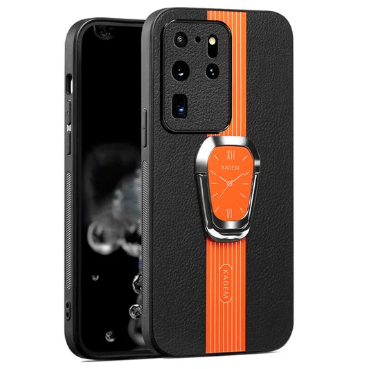 KADEM For Samsung Galaxy S20 Ultra Case Leather+TPU+Acrylic Folding Kickstand Cover