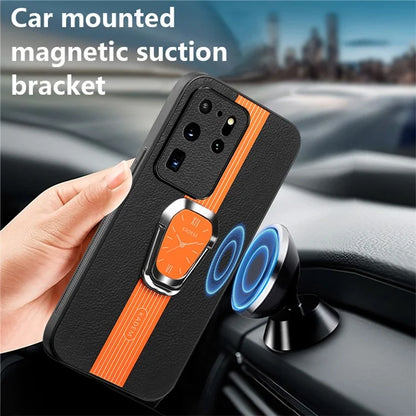 KADEM For Samsung Galaxy S20 Ultra Case Leather+TPU+Acrylic Folding Kickstand Cover