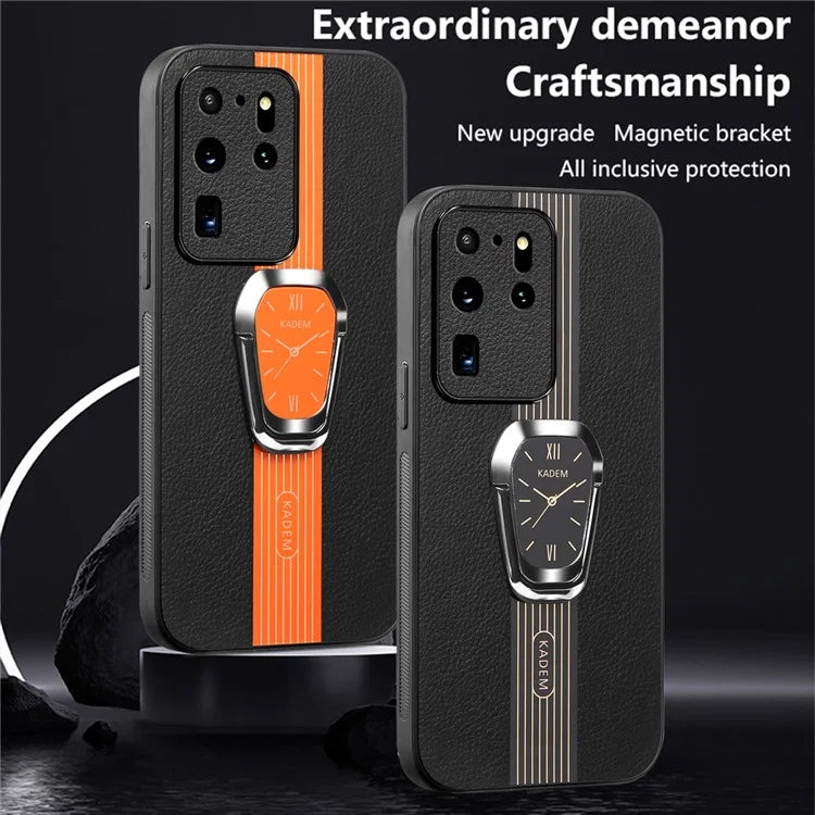 KADEM For Samsung Galaxy S20 Ultra Case Leather+TPU+Acrylic Folding Kickstand Cover