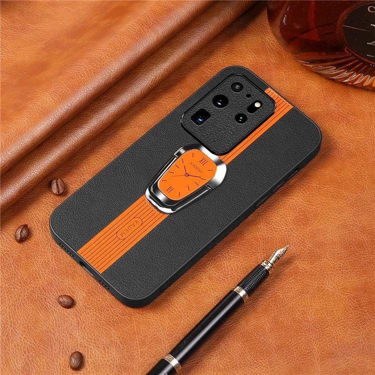 KADEM For Samsung Galaxy S20 Ultra Case Leather+TPU+Acrylic Folding Kickstand Cover