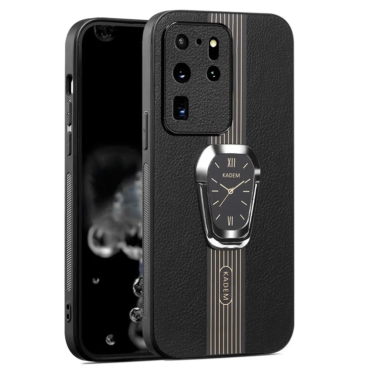 KADEM For Samsung Galaxy S20 Ultra Case Leather+TPU+Acrylic Folding Kickstand Cover