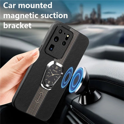 KADEM For Samsung Galaxy S20 Ultra Case Leather+TPU+Acrylic Folding Kickstand Cover