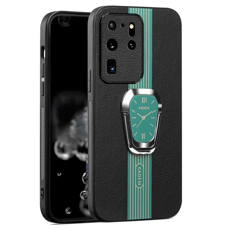 KADEM For Samsung Galaxy S20 Ultra Case Leather+TPU+Acrylic Folding Kickstand Cover