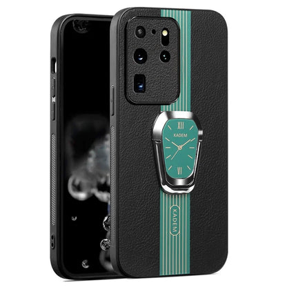 KADEM For Samsung Galaxy S20 Ultra Case Leather+TPU+Acrylic Folding Kickstand Cover