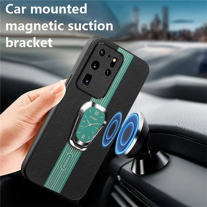 KADEM For Samsung Galaxy S20 Ultra Case Leather+TPU+Acrylic Folding Kickstand Cover