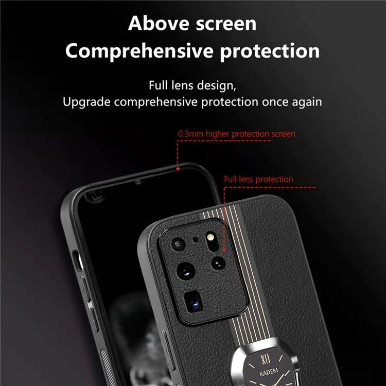 KADEM For Samsung Galaxy S20 Ultra Case Leather+TPU+Acrylic Folding Kickstand Cover