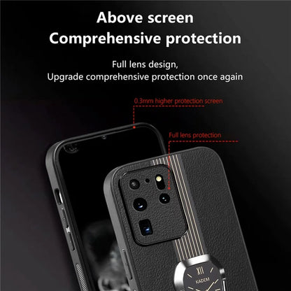 KADEM For Samsung Galaxy S20 Ultra Case Leather+TPU+Acrylic Folding Kickstand Cover