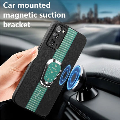 KADEM For Samsung Galaxy Note20 / Note20 5G Case Watch Pattern Folding Kickstand Phone Cover