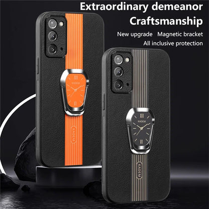 KADEM For Samsung Galaxy Note20 / Note20 5G Case Watch Pattern Folding Kickstand Phone Cover