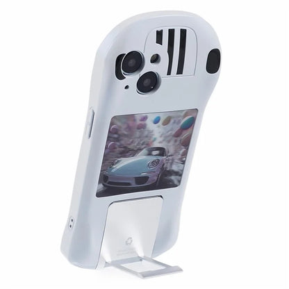 For iPhone 13 TPU Phone Case Kickstand Sports Car Shape Anti-Drop Cover
