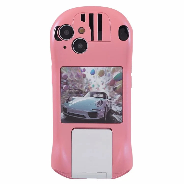For iPhone 13 TPU Phone Case Kickstand Sports Car Shape Anti-Drop Cover