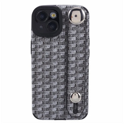 For iPhone 13 6.1 inch Cover Cloth Coated TPU Shell Wristband Cell Phone Case