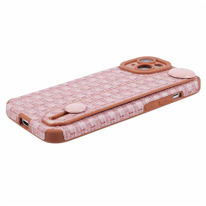 For iPhone 13 6.1 inch Cover Cloth Coated TPU Shell Wristband Cell Phone Case