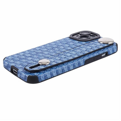 For iPhone 13 6.1 inch Cover Cloth Coated TPU Shell Wristband Cell Phone Case