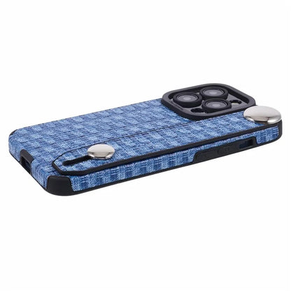 Back Shell for iPhone 15 Pro Max Cover Wristband Cloth Coated TPU Cell Phone Case