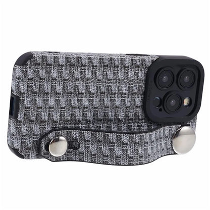 Back Shell for iPhone 15 Pro Max Cover Wristband Cloth Coated TPU Cell Phone Case