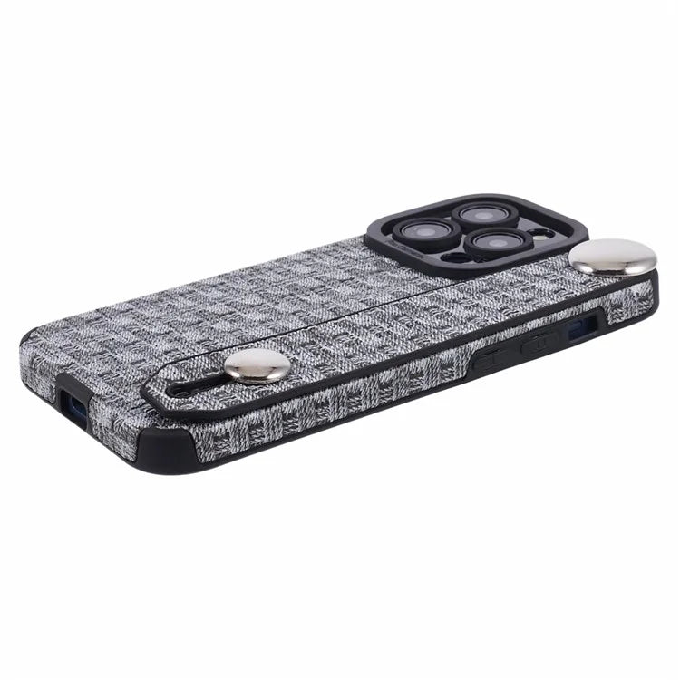Back Shell for iPhone 15 Pro Max Cover Wristband Cloth Coated TPU Cell Phone Case