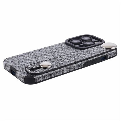 Back Shell for iPhone 15 Pro Max Cover Wristband Cloth Coated TPU Cell Phone Case