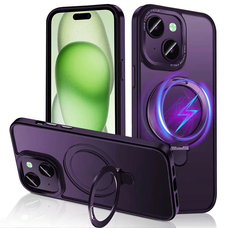 For iPhone 15 Case Magnetic Kickstand Phone Cover Compatible with MagSafe